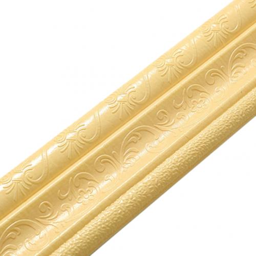 Home 3D Self-adhesive Decorative Wall Molding Skirting Line Mural Border Sticker: Beige Yellow
