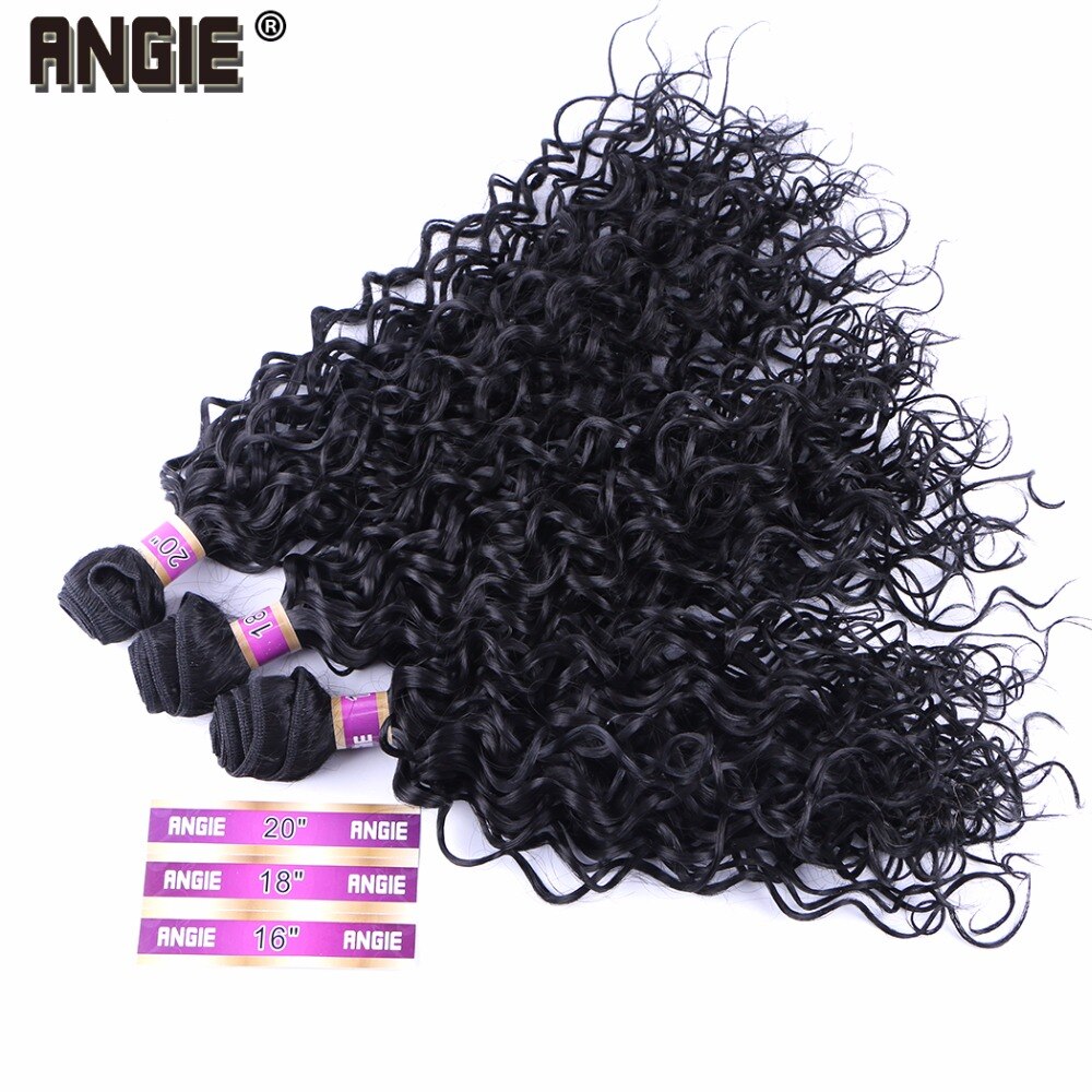 16" 18" 20" Synthetic Water Wave Curly Hair Weave Bundles 3pcs/Lot Synthetic 210g Hair Extensions for women