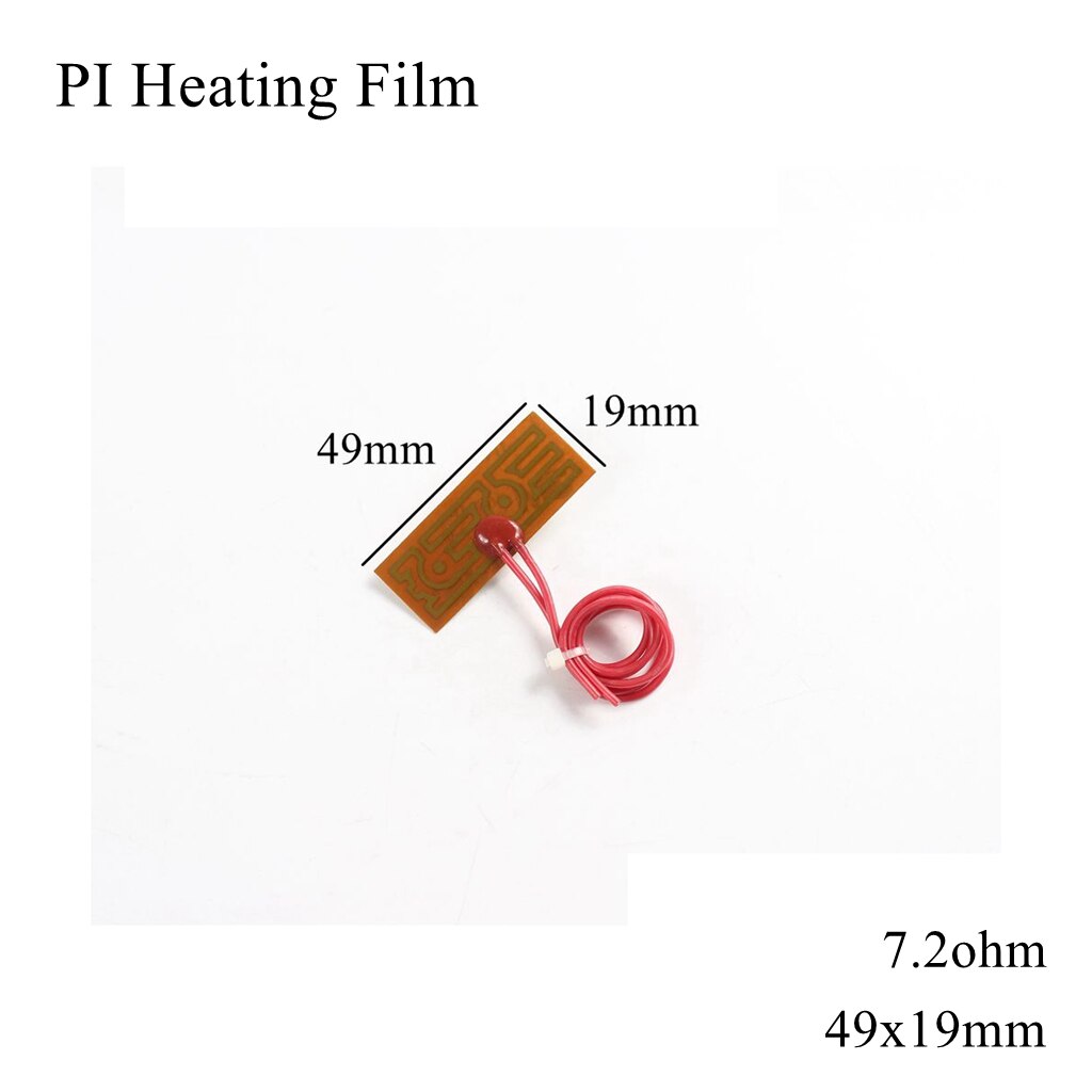 40x40mm 5v 12v 24v 110v 220v pi filme de aquecimento polyimida adesivo aquecedor elétrico placa almofada do painel esteira da folha de combustível tanque de motor de óleo: 49x19mm