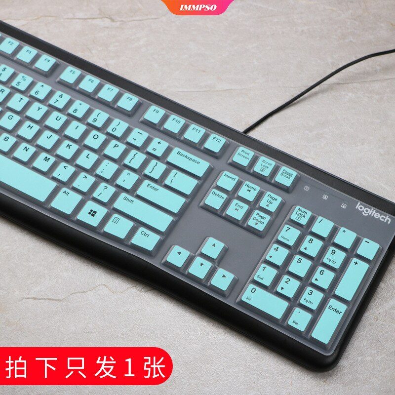 15 inch Silicone Laptop Notebook Keyboard Cover Ultra-thin Skin Protector for Logitech K120 mk120 Waterproof: Lightblue