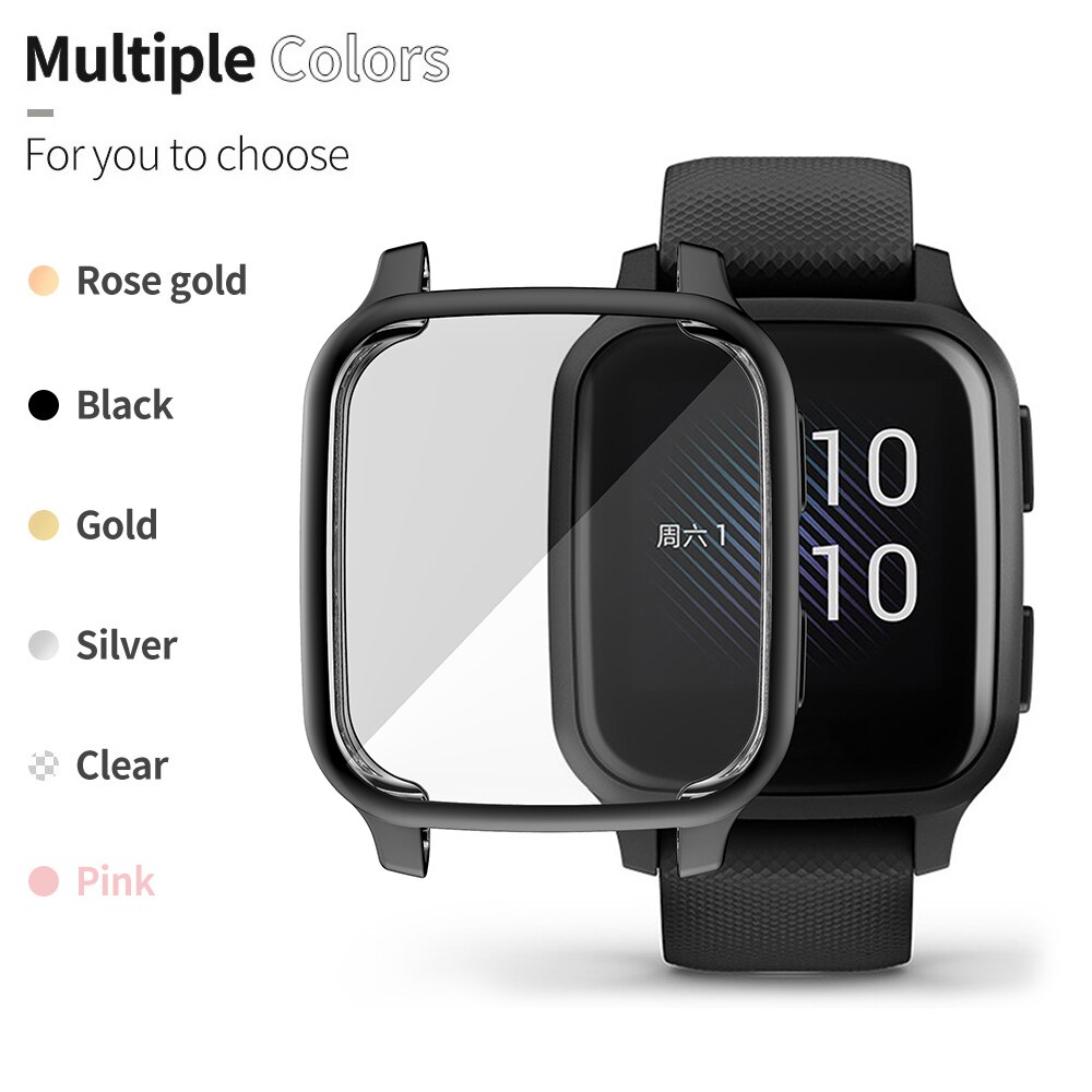Flexible TPU Full Cover for Garmin Venu SQ Watch Case Screen Protector Scratch-resistant Shell Lightweight Bumper Accessories