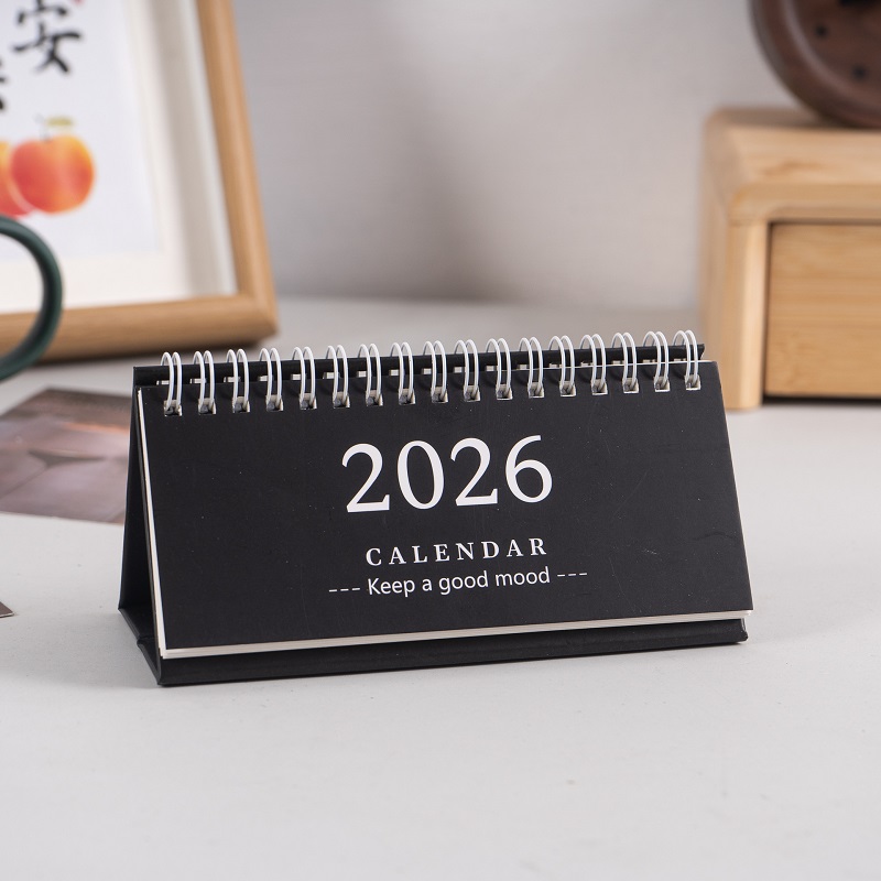 Simple Style English Mini Desk Calendar Desktop Display Portable Calendar Desktop Decoration Handmade Diary: Clear