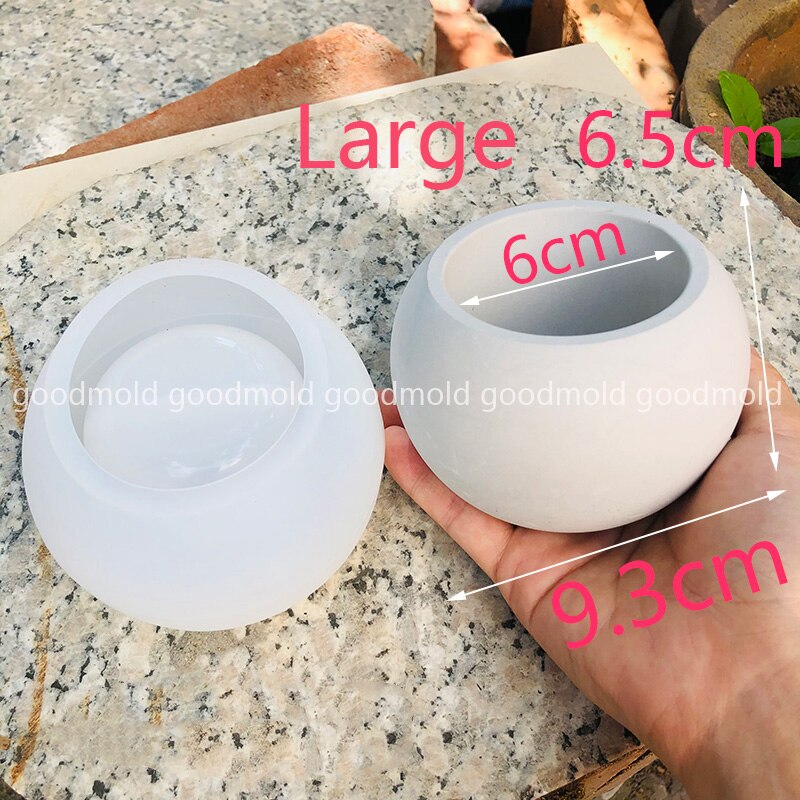 Spherical Concrete Flower Pot Mold Large Size Cement Planter Silicone Mold Succulent Plant Container Cement Vessel Plaster Mold: C-mold