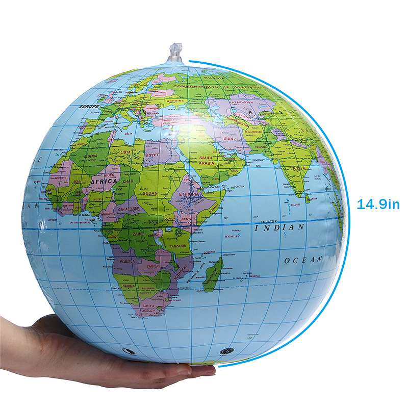 16 inch opblaasbare wereldbol educatieve geografie speelgoedkaart ballon strandbal geografie speelgoed educatief speelgoed voor kinderen