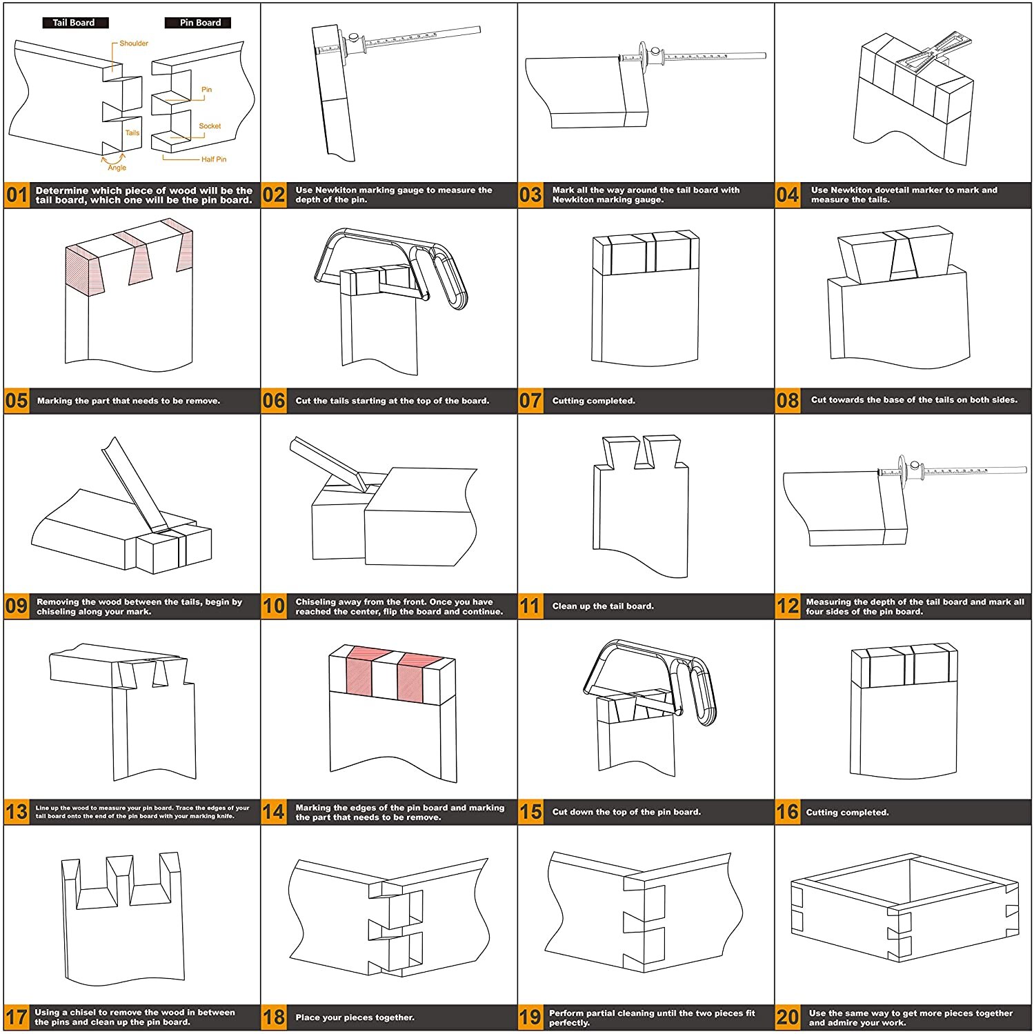 Woodworking Dovetail Wheel Marking Gauge Guide Making Jig Tool Set Aluminum Alloy Linear Drawing Mortise Scriber Measuring Ruler