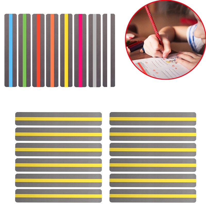 6/8/10 Pcs Transparent Reading Guide Strip School Supplies Highlighter Colored Overlays Plastic Bookmark For Dyslexia Student