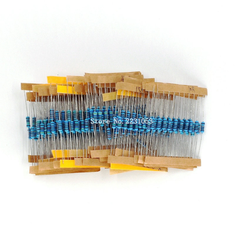 300 st/lot 1/2w 1 pack 10 -1m ohm resistans 1%  metallfilm resistor resistans sortimentssats 30 sorter vardera 10 st