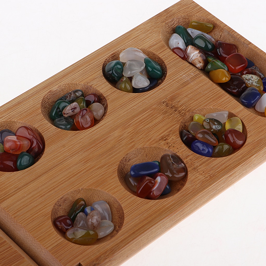 Mancala / Mankala Bamboo Classic Strategy Game Set for Teens 6 Years and Up