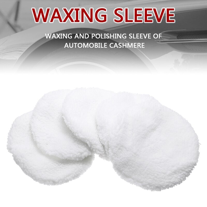 5pcs 240mm 9-10inch White Wool Polishing Buffing Buffer Sleeve Pad for Car Polisher Cleaning Tools Kit Accessories