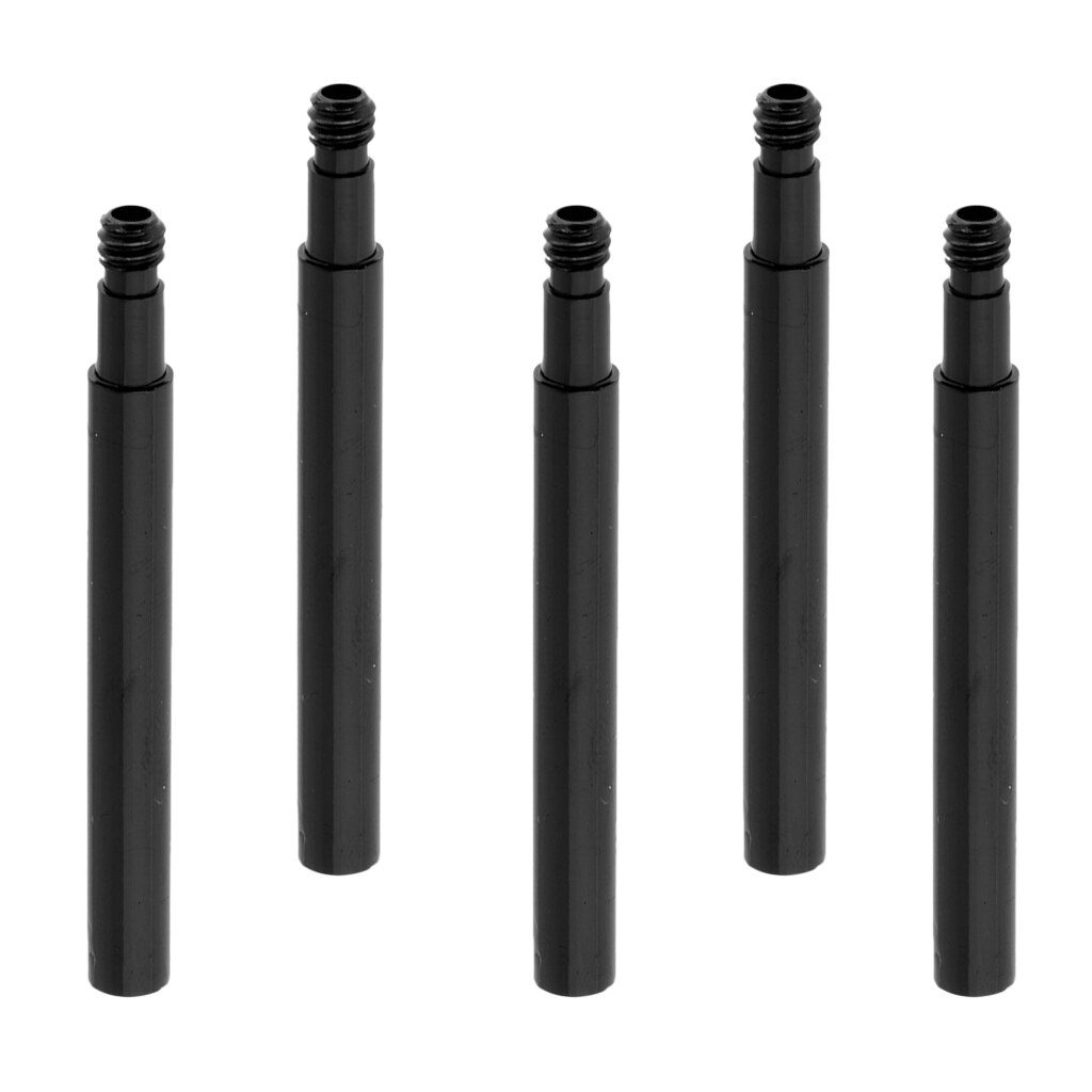 Pack of 5 Colorful Tube Presta Valve Extension Tubular Extender Bicycle Bike Cycling Bike Parts: Black 60mm