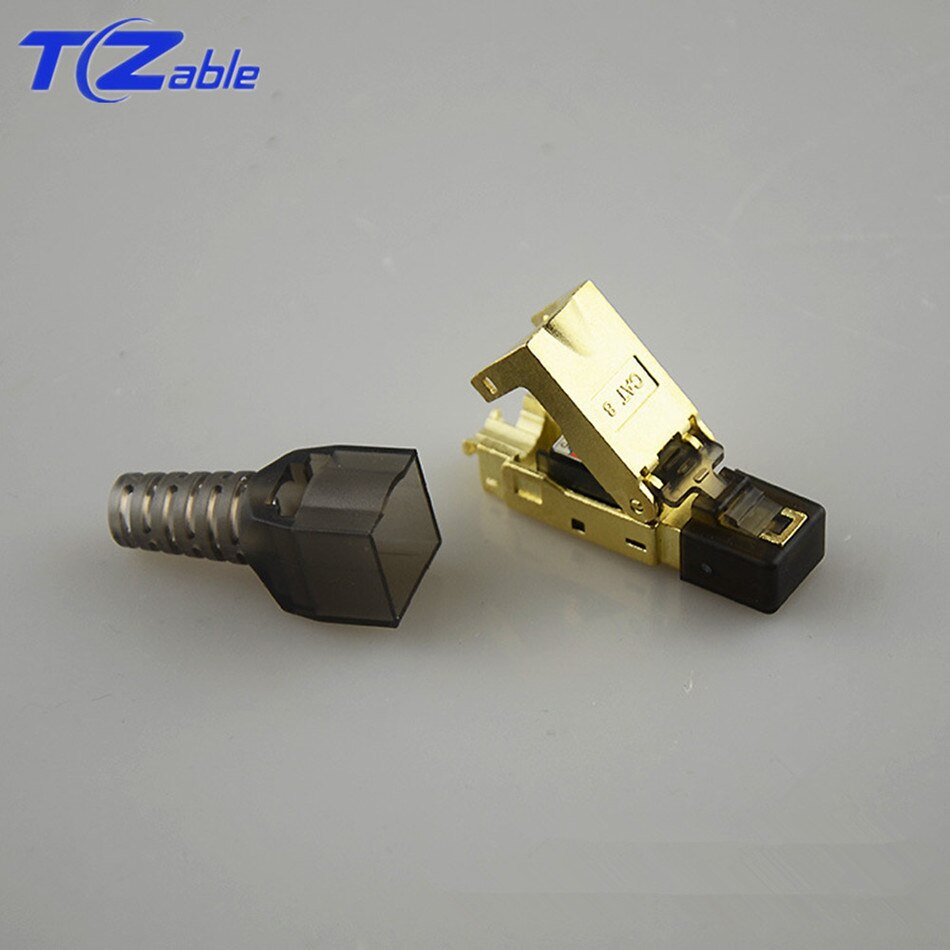 CAT 8 Ethernet Connector Rj45 Shielded Plug For Network Cable 5G Broadband CAT8 RJ 45 Crystal Head DIY Installing Gold Plated