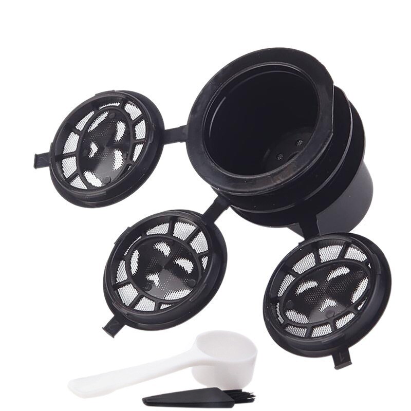 3 kaffefiltre 1 tamper nespresso genopfyldelig kapsel capsulas de cafe genopladelige nespresso refill kop kaffe bælg sabotage sæt