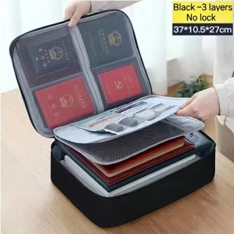 Valigetta multifunzionale Borsa per documenti impermeabile per ufficio Viaggio d'affari Carta bancaria Organizzatore di passaporti Accessorio da viaggio: Cielo Blu