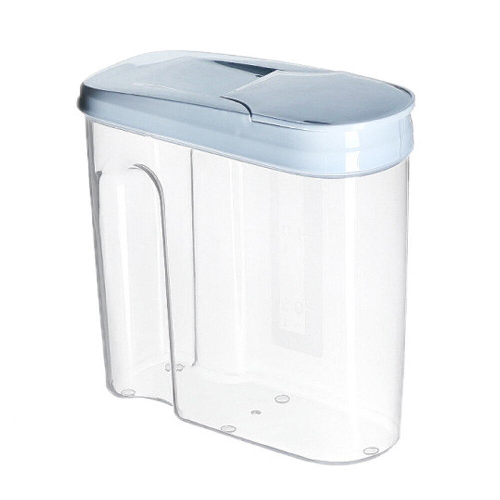 Food storage container plastic kitchen storage box multigrain storage tank transparent sealed cans easy to buckle Multi-capacity: 1.8L blue