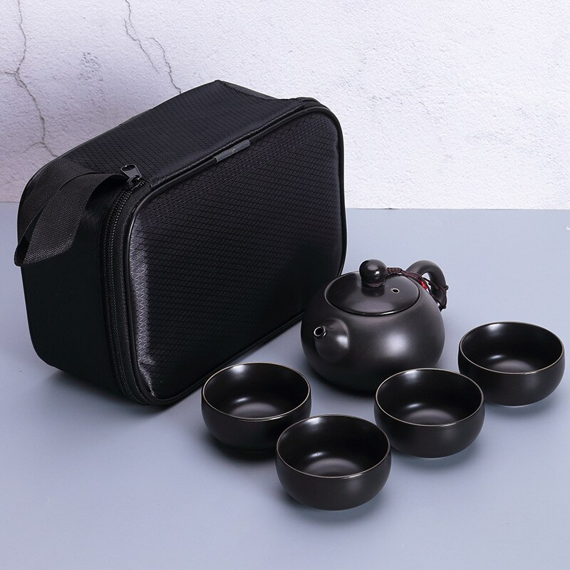 Untioor Keramische Theepot Outdoor Reizen Kung Fu Theepot Zak Reizen Set Chinese Thee Set Draagbare Thee Set Voor Verjaardag Bruiloft: D