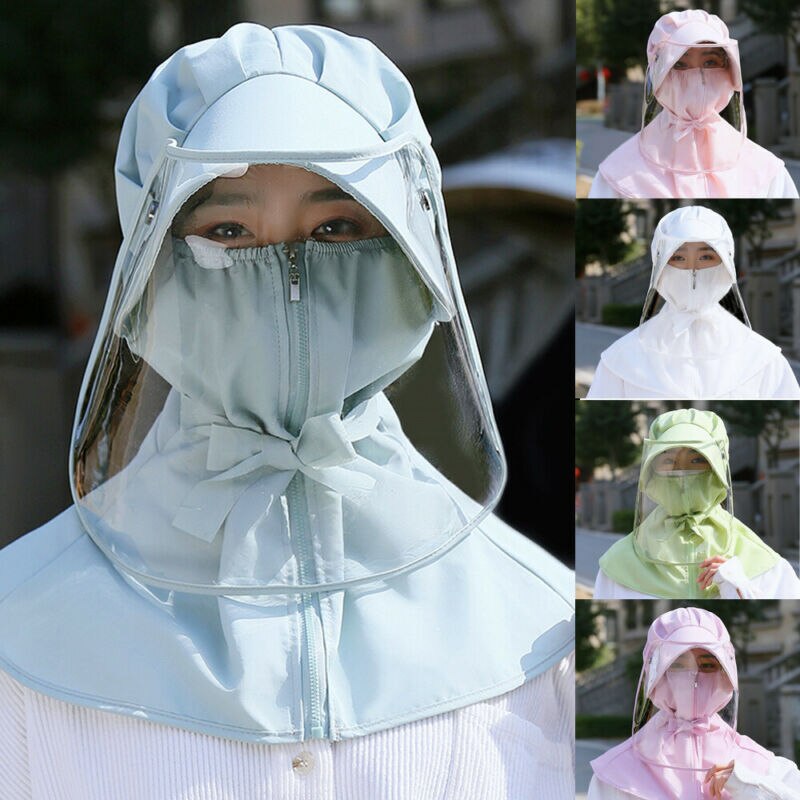 Safety Full Face Protective Cap Anti-Fog Face Shield Hat Outdoor Splash-Proof Face Shield Detachable Hats