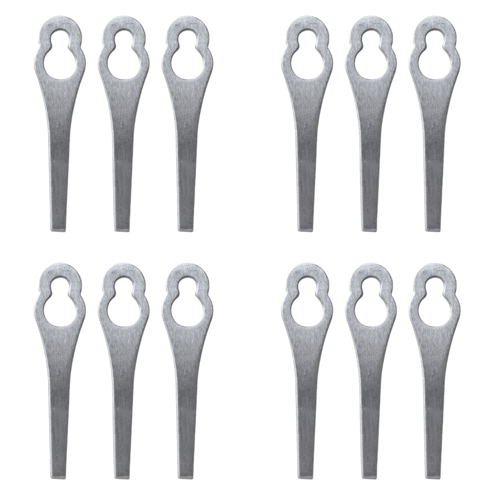 Cuchillas para cortacésped, cabezal de corte de césped de Metal, cuchillas para máquina cortadora de césped, accesorios para herramientas de jardinería, 15-2 uds.: Blanco