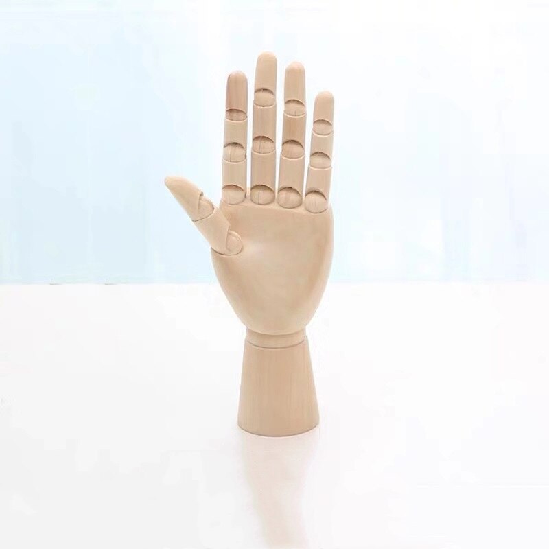 Wooden Hand Drawing Sketch Mannequin Model Wooden Mannequin Hand Movable Limbs Human Artist Model Office Desktop Ornaments: 25cm left hand