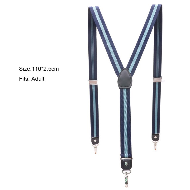 3 haken Gesp Zwart Lederen heren Bretels 2.5cm Breedte vrouwen Broek Verstelbare Bretels