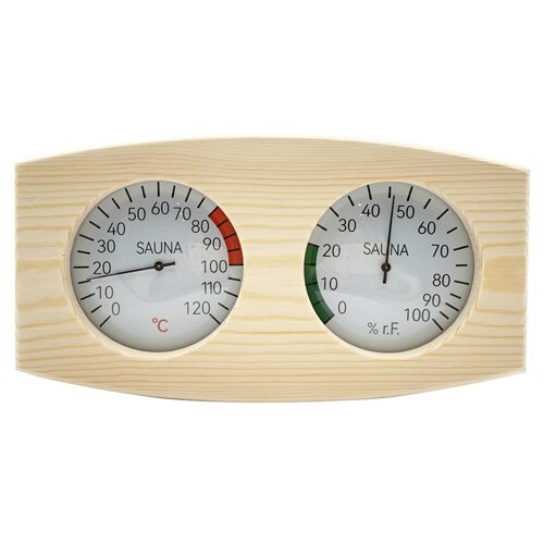 Lighten Up 2 In 1 Sauna Room Wood Thermometer Hygrometer Steam SaunaRoom Thermometure Instrument Humidity Meter Sauna Indoor Use: 01