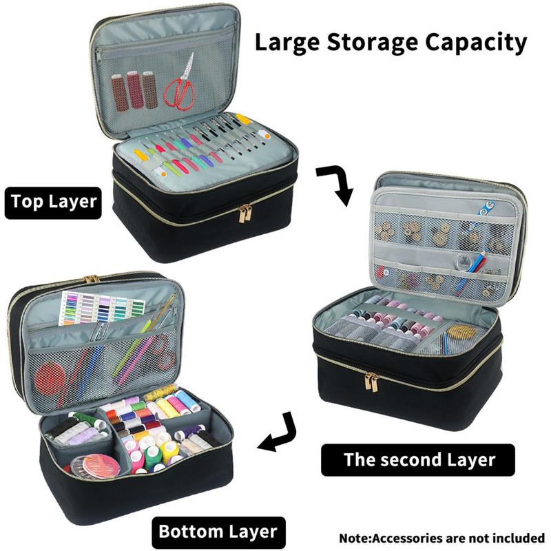 Organizzatore di stoccaggio per cucito Organizzatore di accessori per cucito di grandi dimensioni Scatola di immagazzinaggio per accessori per cucire per aghi per filo, spille, bottoni