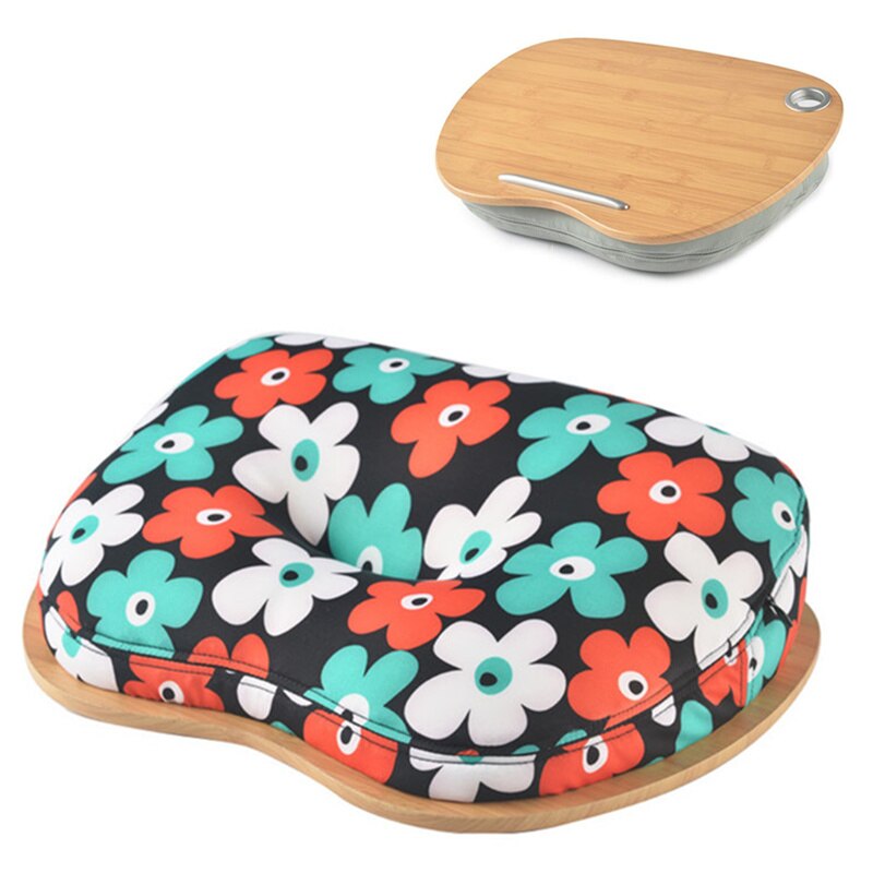 Alwaysme varv skrivbord multi-funktion knä skrivbord för bärbar dator macbook ipad surfplatta bärbar telefon telefon bok bärbar hand pilliow knä kudde: 40 x 30cm blommor