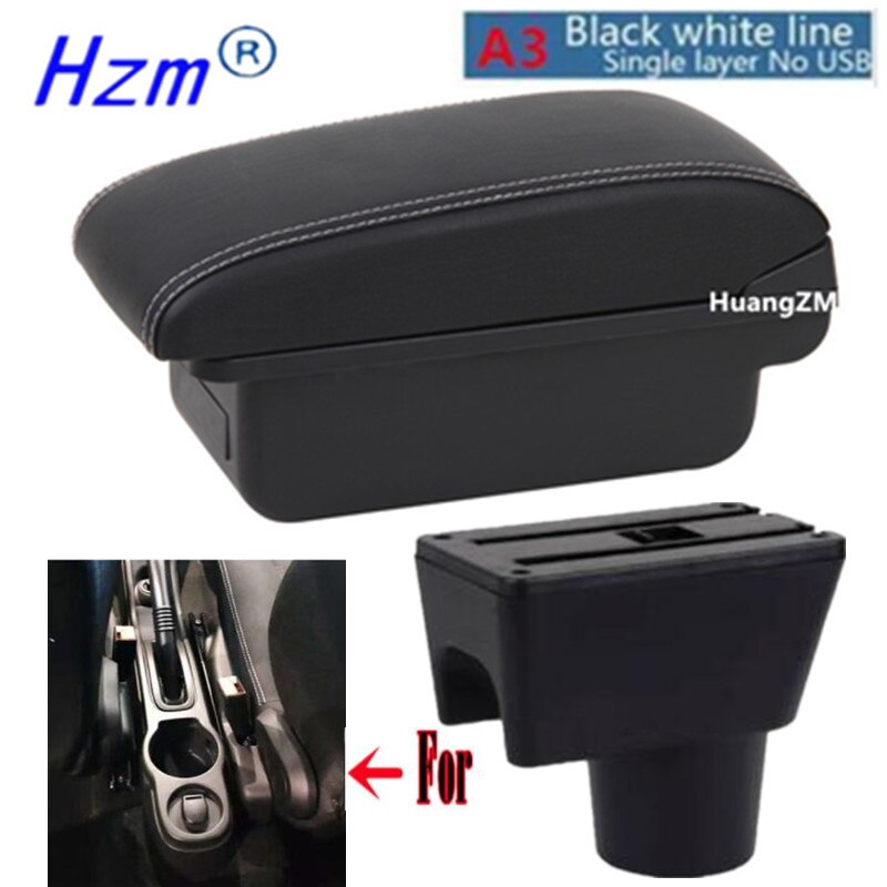 For Renault Duster Armrest For Dacia Duster Car Armrest box Center Storage box car accessories Interior With USB LED: A3 style white line