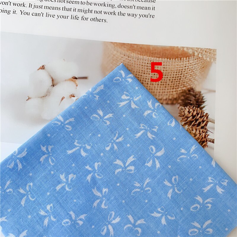 Tela de algodón azul de 150x50cm de medio metro de ancho, Telas para coser Telas para Patchwork, tela para muñeca Tilda, Material decorativo de paño artesanal: NO5