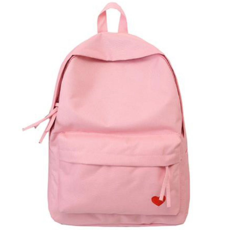 Middelbare scholierentas, dames, zwarte canvas rugzak, meisjesreistas met grote capaciteit: Roze