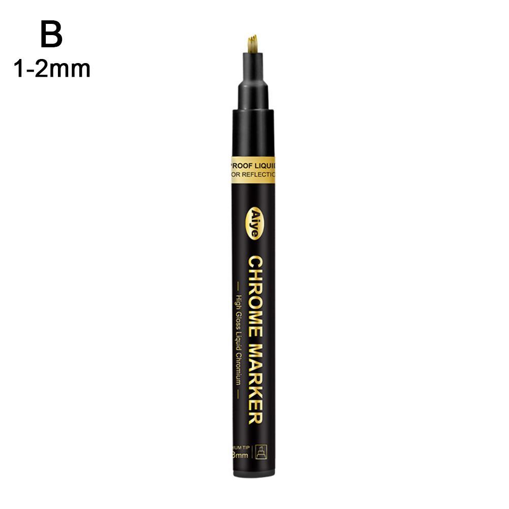 Marqueur de peinture miroir doré, finition miroir métallique, fournitures d'eau, stylo résistant aux Uv, artisanat Ne A8f5: gold 1-2mm