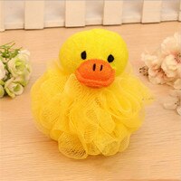 2pc grote cartoon badballen met dieren voor baby's, schattige dieren, sponzen voor in de douche, badborstels voor baby's, accessoires: Geel -2 stuks