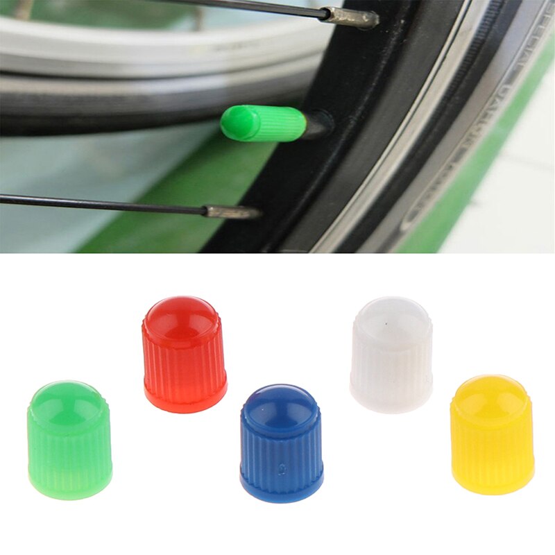 100 Stuks Ventieldopjes Fietsen Wheel Tyre Tire Ventiel Plastic Caps Kleurrijke Air Dust Waterdichte Covers Voor Fietsen auto 'S
