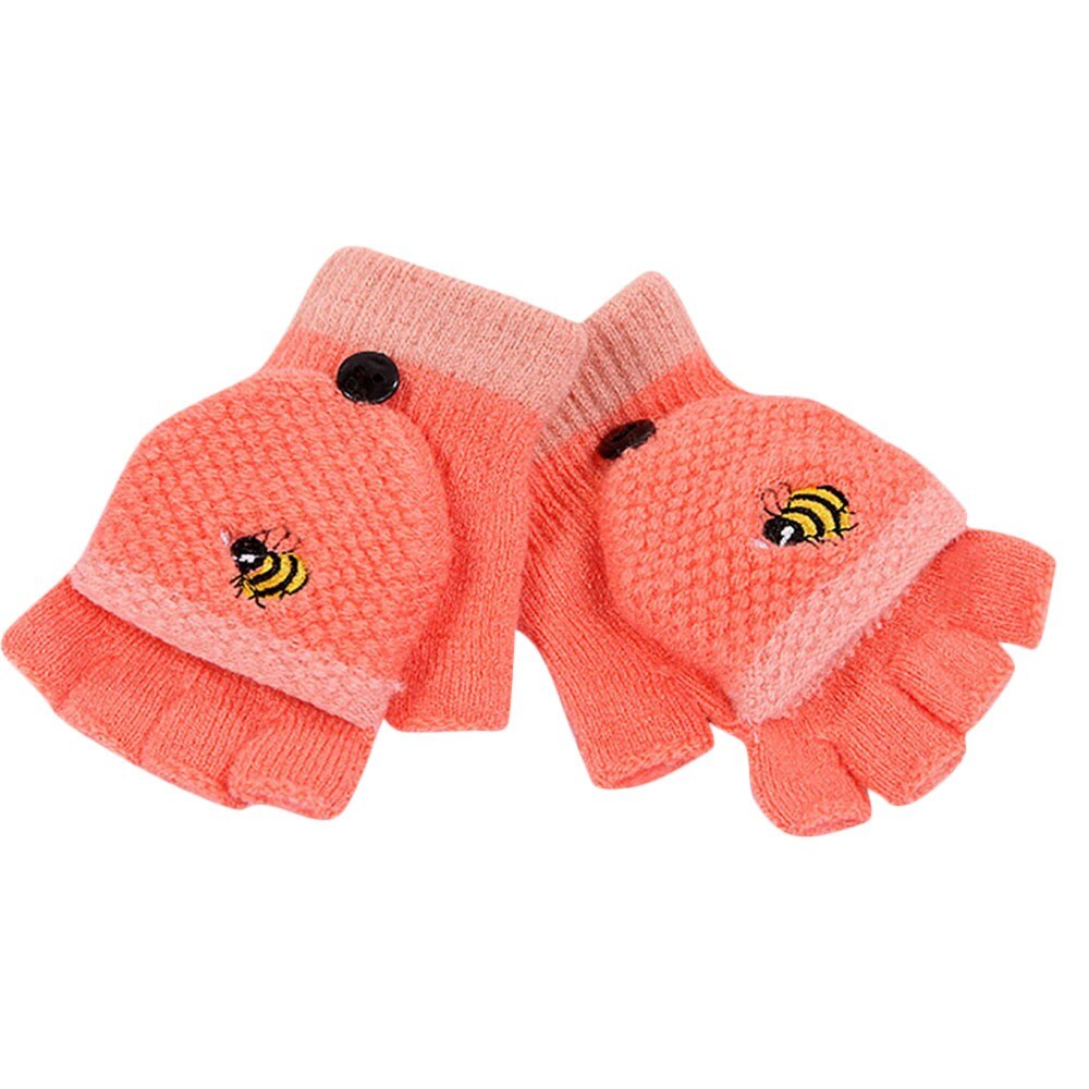 ARLONEET Toddler baby fingerless gloves Cotton knitted Warm winter gloves kids Girls Boys Winter cartoon Gloves: OR