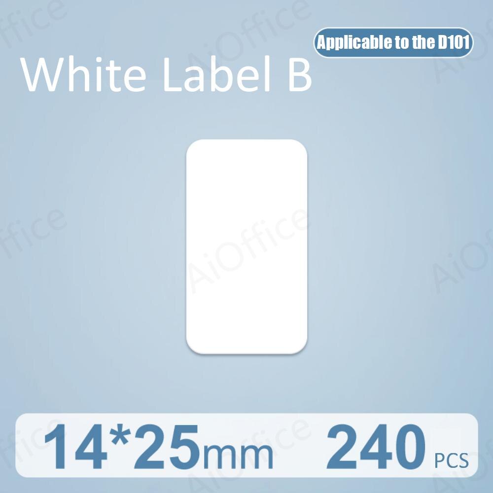 NIIMBOT D101 D11 0 Mini białe naklejki etykiety drukarki anty-olej wodoodporny odporny na rozdarcie dla supermarketu metka z ceną rolkę papieru: White 14X25mm