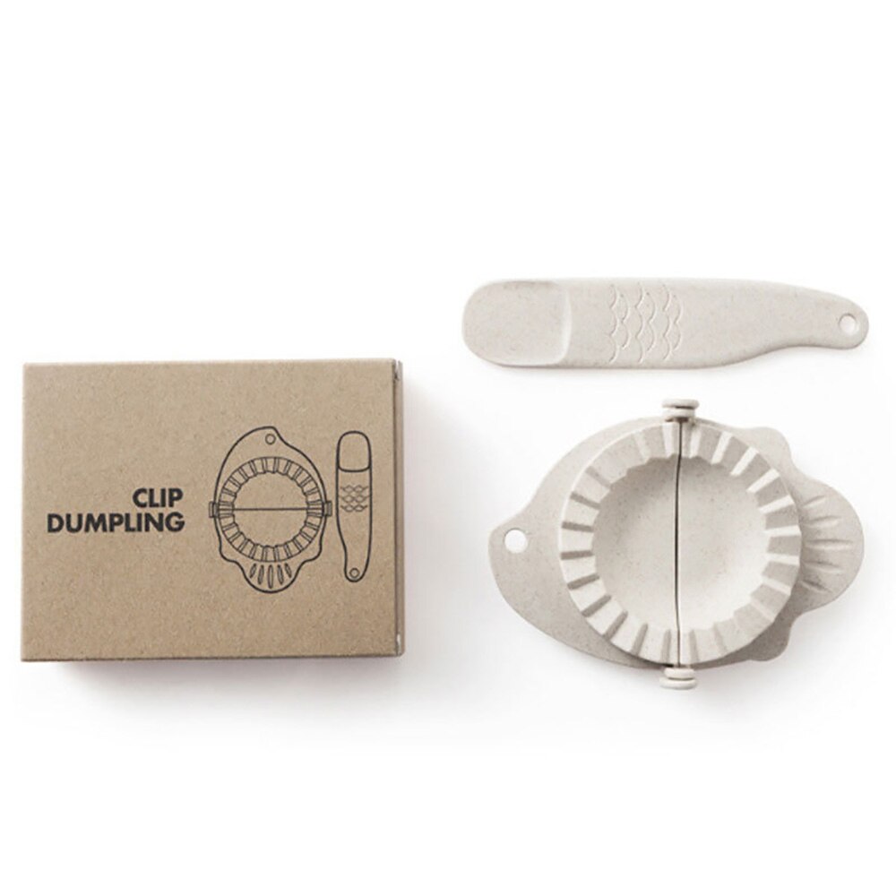 1 stk dumpling maker form husholdning dumpling værktøj automatisk dumpling skind halvmåne formet dumpling: Beige