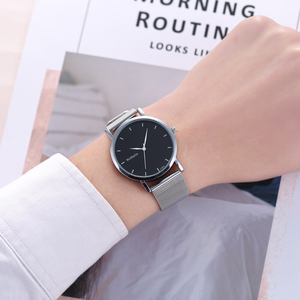 Couple‘s Watch Stainless Steel Quartz Wristwatch Simple Student Watch Men Women Girl Watch Clock Relogio C023