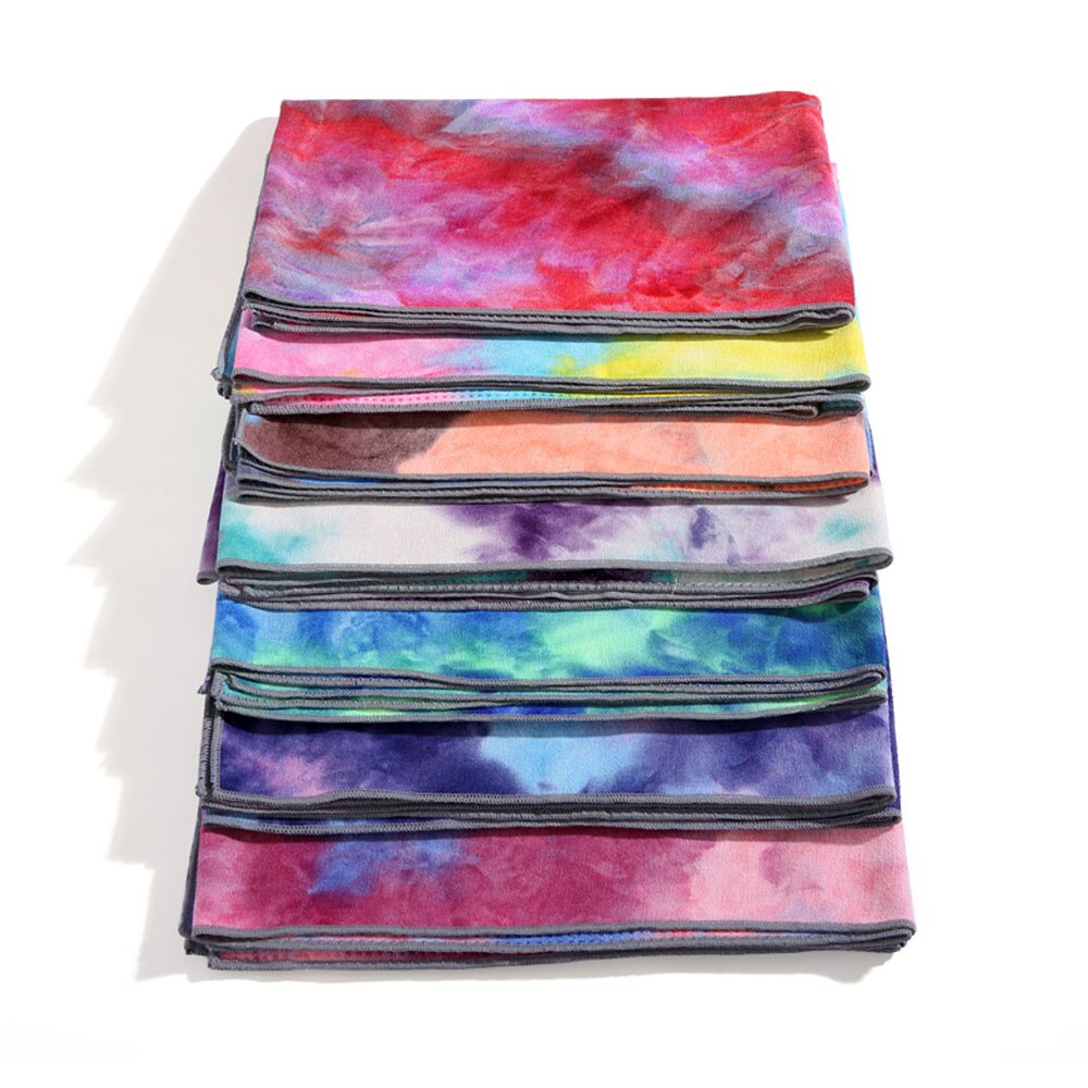 Moonglade yogamåtte yoga forsyninger tie-dye yoga håndklæde sports håndklæde farverigt trykt tæppe håndklæde tykkere skridsikker 183cm*63cm