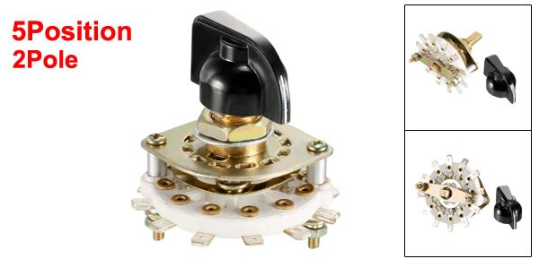 uxcell 1/4pcs Rotary Switch Selector 2 Pole 3/4/5/6/8/9/10/11 Position Selectable 1-2 Deck Band Channel Easily Turned: 2P5T K7-1