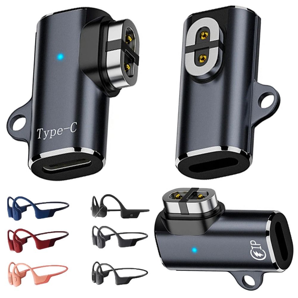 Adaptador de carga de auriculares de conducción ósea, indicador LED, cargador magnético de flexión de 90 grados para Shokz AS800/S803/S810/AS700