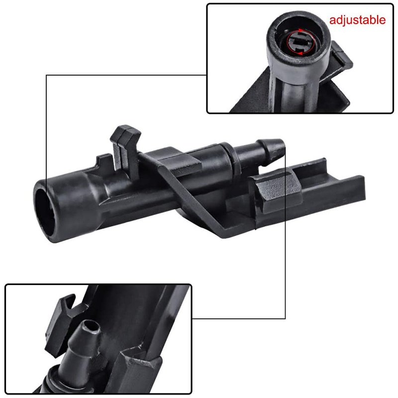 2Pcs Universal Car Windshield Washer Spray Nozzles, High-Pressure Water Jet Sprinklers, Black:Home & Garden