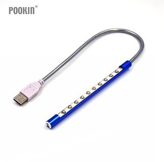 Mini 10 LED S interrupteur tactile Version USB lumière Flexible en métal LED lampe de Table livre lumières pour ordinateur portable ordinateur portable: Blue