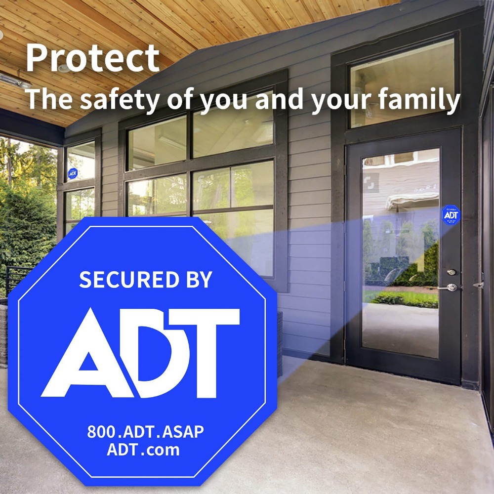 8pcs/set Warning Sign Sticker ADT Safety Sign High-definition Printing Waterproof Material Window Sticker 3 "x3"
