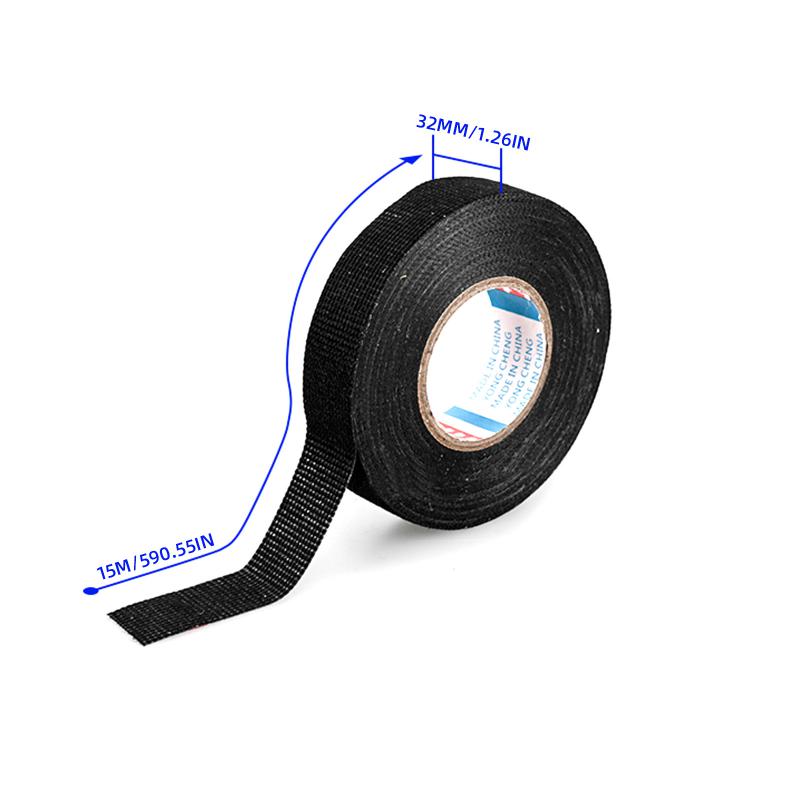 Kabelbaum-Automobil-Gewebeband, hitzebeständiges, wasserdichtes Isolierband für elektrische Kabel, schwarzes, selbstklebendes Stoffband: Gelb