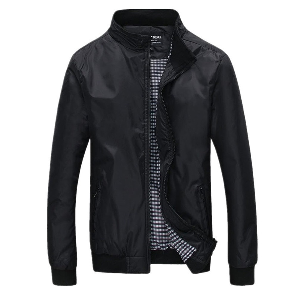 M -5xl vårsommer jakke herre uformelt tynn tykk vindjakke høyskole bomber svart vindjakke homme varsity jakke stor størrelse  yj19