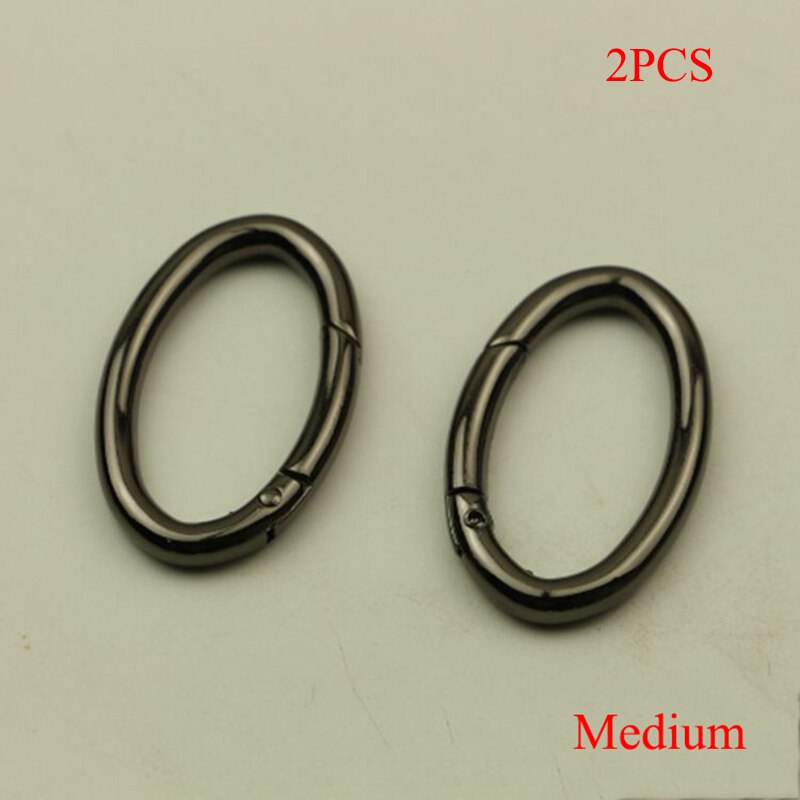 2 stk metallport fjær oval ringe spenner klips karabiner vesker håndveske krok lærveske stropp spenne karabinkrok bag tilbehør: Svart m