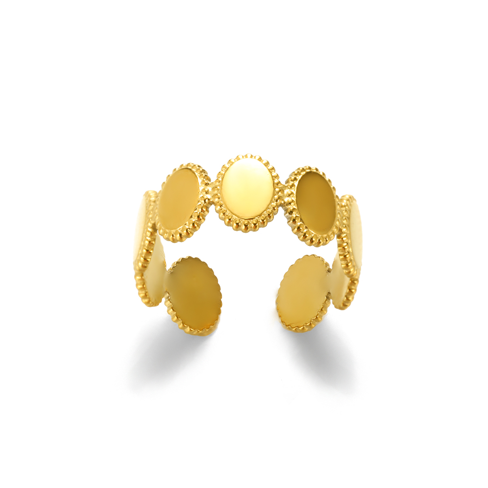 Palmenblattförmige ringe für damen, edelstahl, zirkonia, verstellbarer fingerring, partyschmuck, Schmuckstück femme: Gold