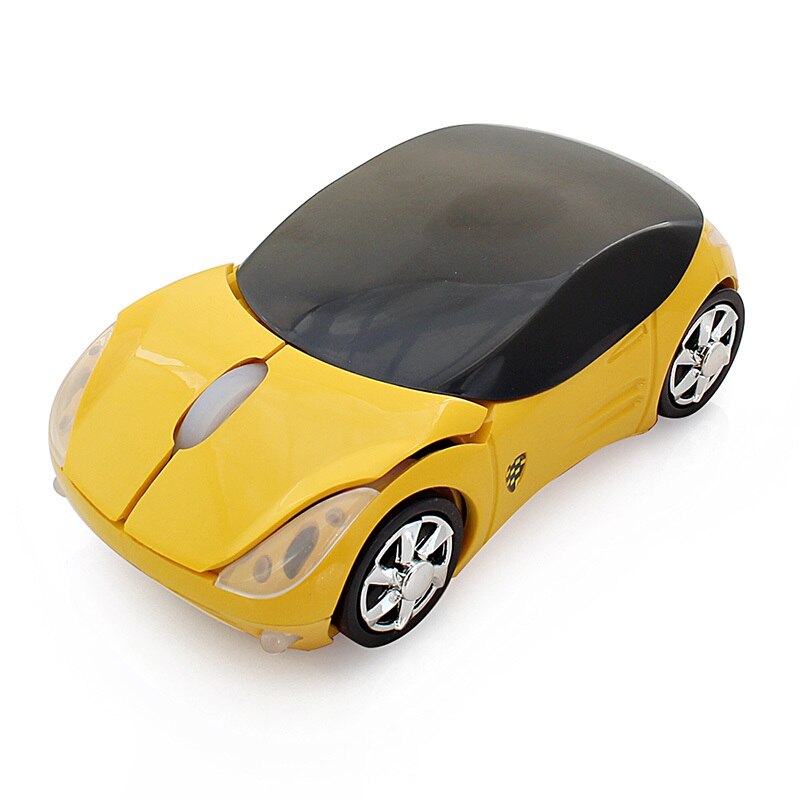 CHUYI Mini 3D Auto Vorm Draadloze Muis 1600DPI Optische USB Computer Muizen Kids Leuke Roze Auto Mause Voor Meisje laptop PC Notebook: Yellow Mouse 