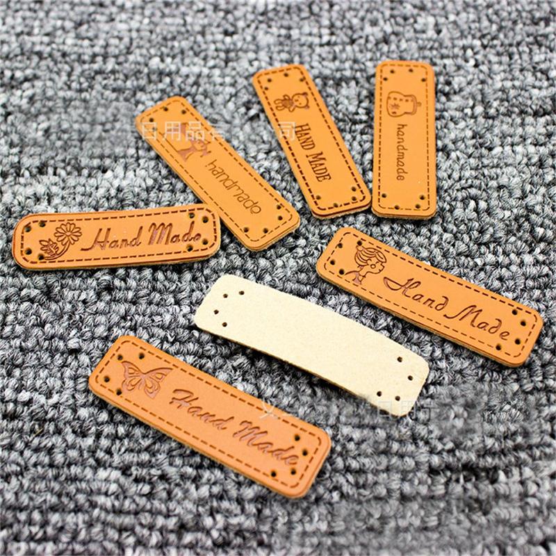 100 stuks handgemaakte leren labels/handwerklabels/handgemaakte patchworklabels pu-labels diy naailabel stoffen kledinglabels/op voorraad