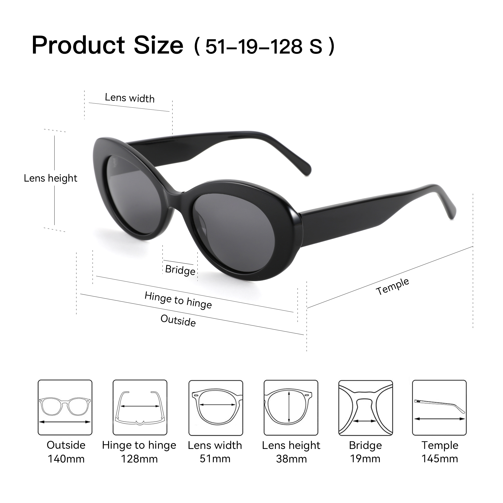 ZENOTTIC dames ovale handgemaakte acetaat gepolariseerde zonnebril UV400 beschermende zonnebril voor dames cadeau