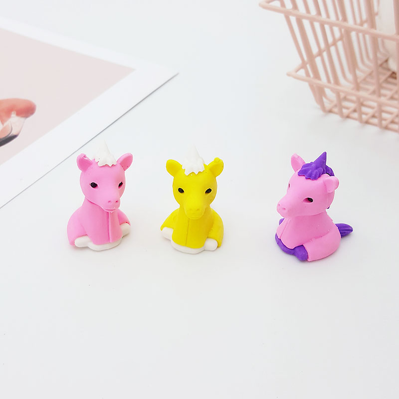 1pcs Cartoon lovely Unicorn eraser children Learning stationery kawaii school supplies papelaria for kids